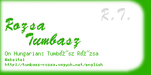 rozsa tumbasz business card